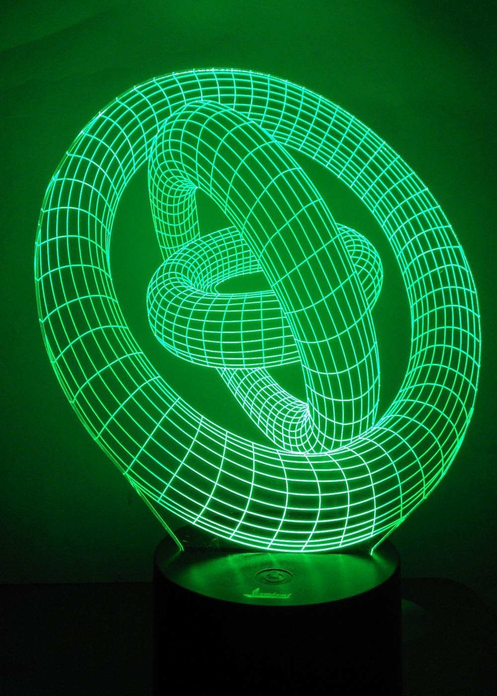 3D Illusion Night Light - Loveboat LED Lamp with 7 Color Changing Acrylic Base & USB Charger - Perfect Home Decor & Gift