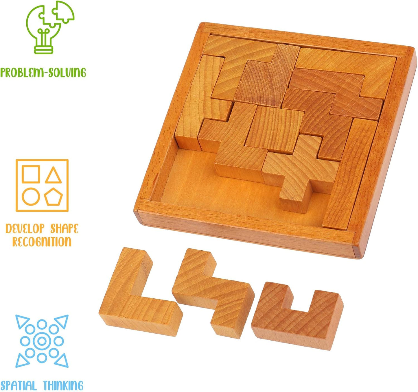 Wooden Brain Teaser Puzzles - Engaging Mental Challenge for Kids & Adults | Perfect for All Skill Levels