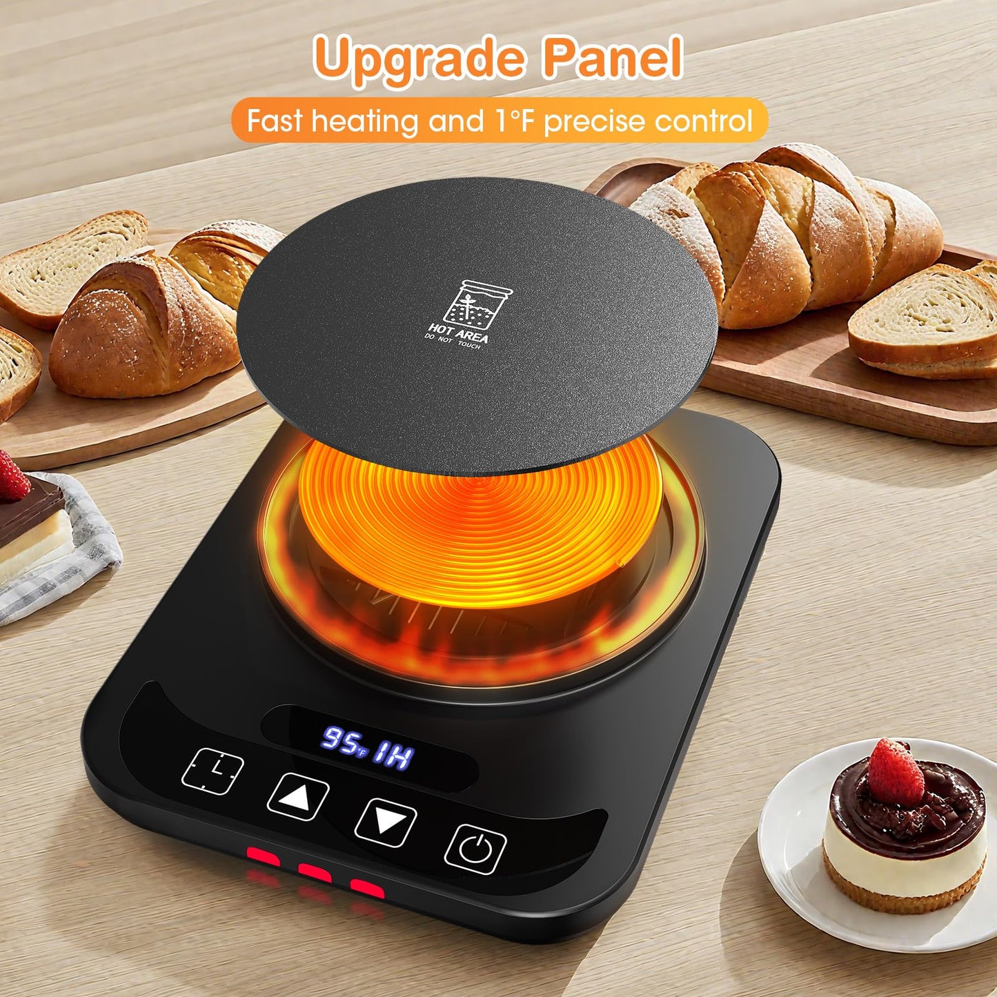 Sourdough Starter Warmer, Precise 1°F Thermostat Control (70-100°F) Sourdough Warming Mat, Auto Warming On/Off, 12-Hour Timer Sourdough Warmer for Home Baking (No Jar Included)