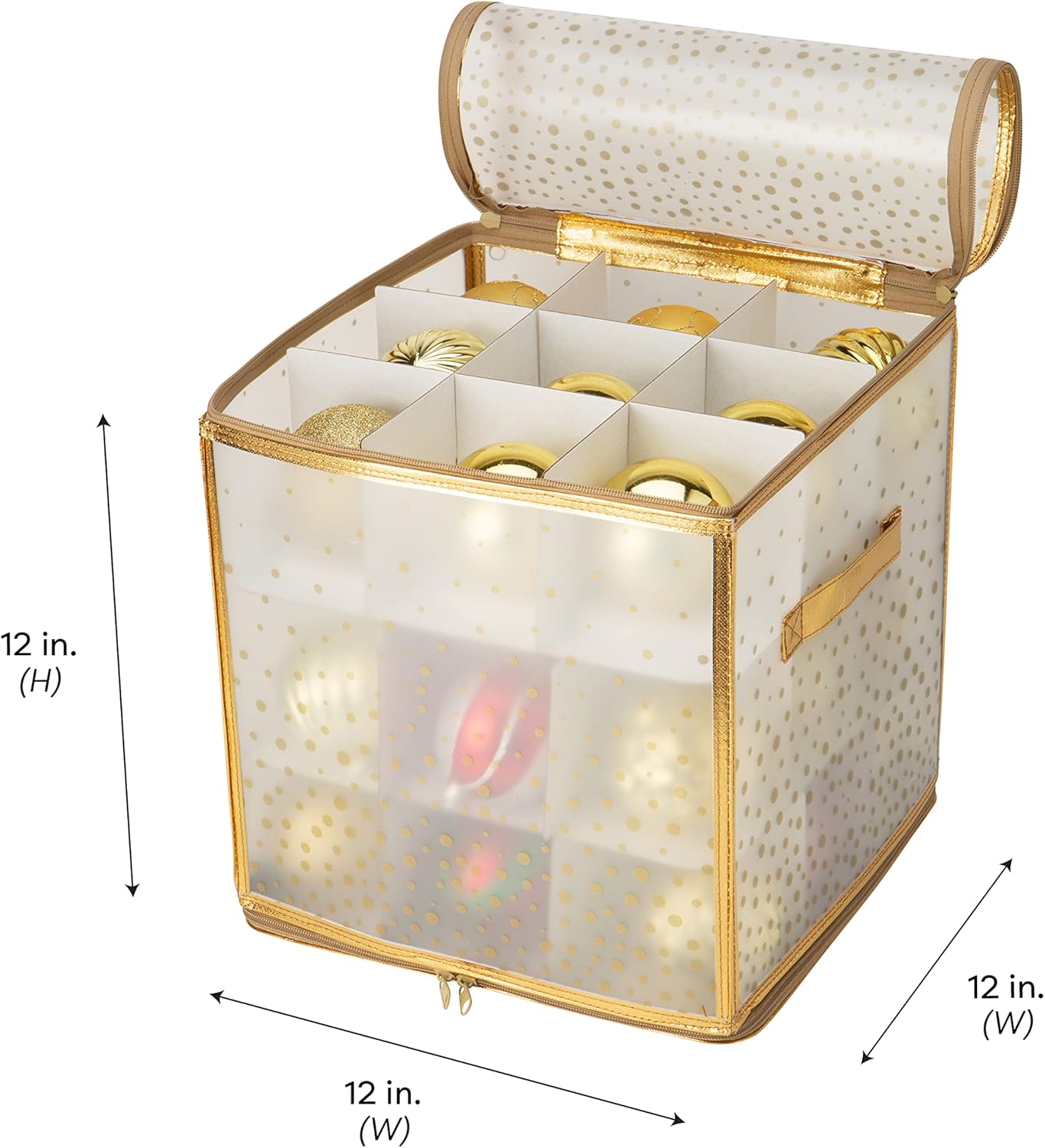 Ornament Storage Organizer for 112 Ornaments | Zipper Closure | Space-Saving Red Design