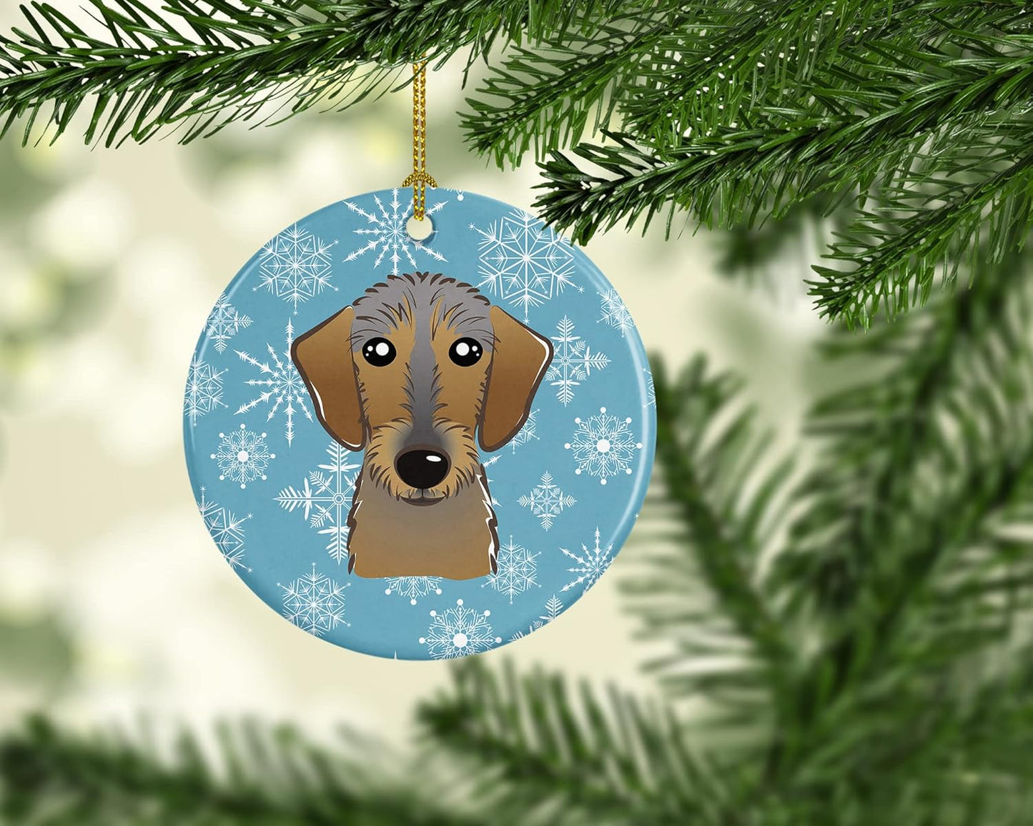 Jack Russell Terrier Snowflake Ceramic Ornament - 3" Christmas Tree Decoration