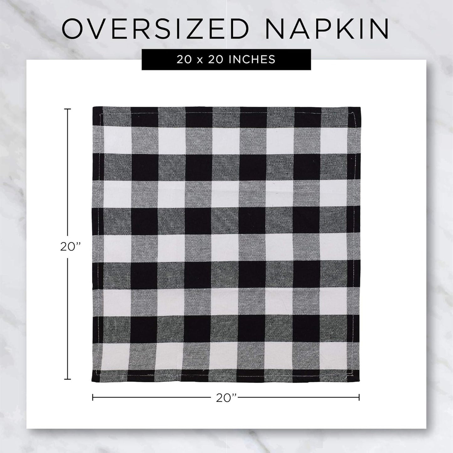 Christmas Tartan Plaid Napkins Set - 6 Piece 20x20 Holiday Table Décor in Red, Green & White