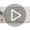 Silver 40'' Stainless Steel Towel Rack with Marble Base, 2-Tier Adjustable
