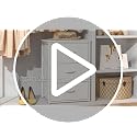 DAOUTIME Stackable Closet Storage Drawers - 3 White Fabric Drawers with Wooden Top & Metal Frame - Space Saving Organizer for Bedroom & Living Room - Variation 1