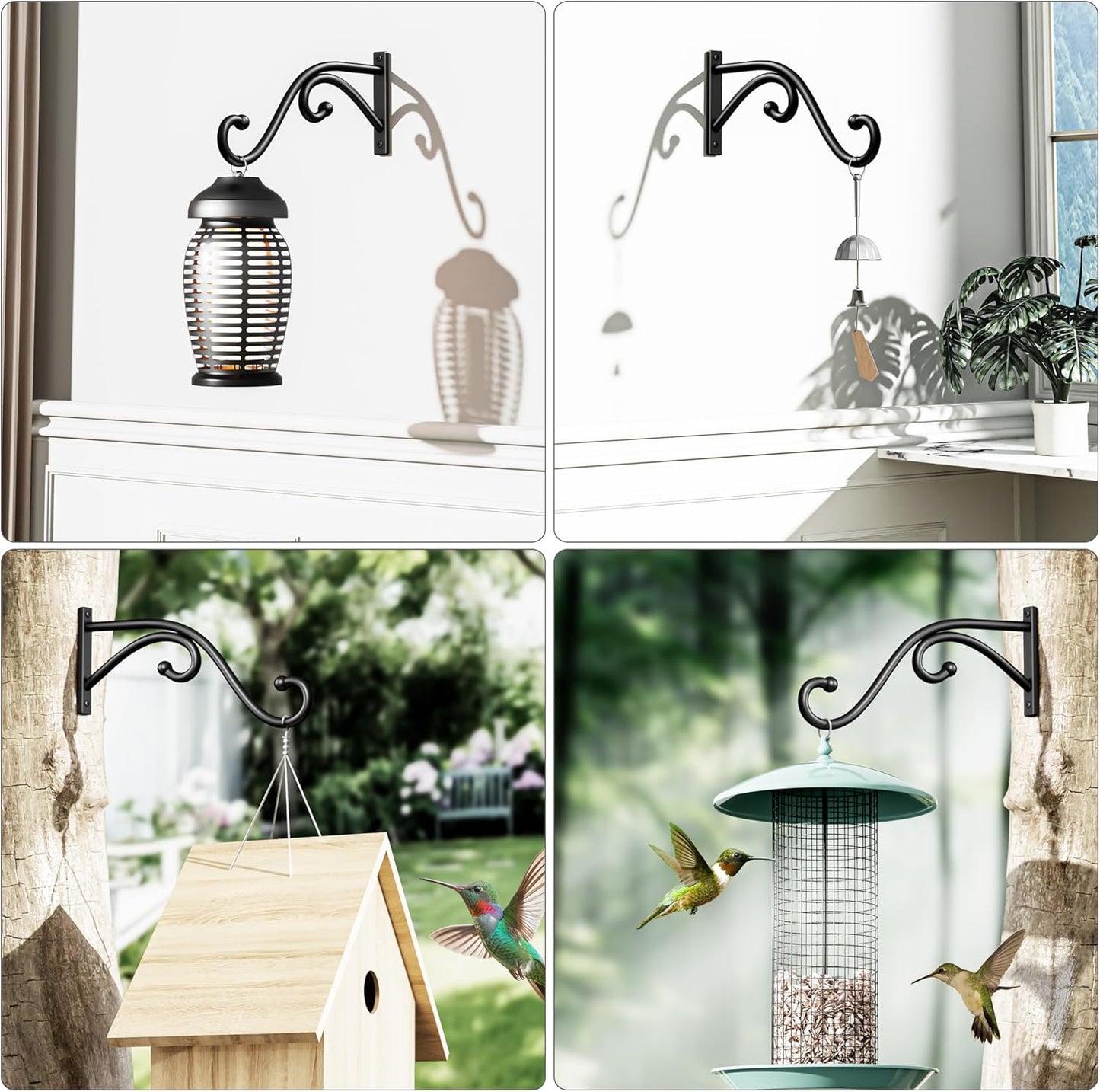 Plant Hook | 10-Inch Metal Hanging Brackets - 2 Pack for Indoor & Outdoor Use, Perfect for Flower Baskets & Lanterns