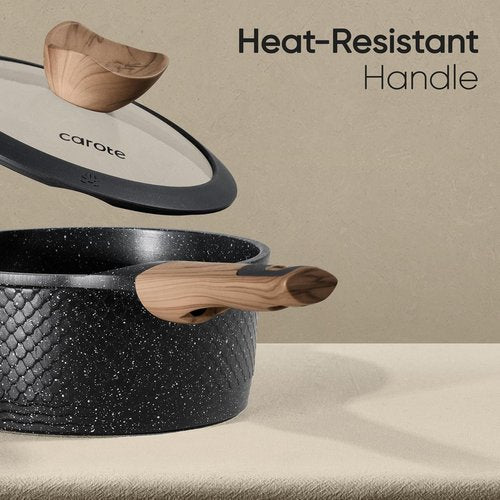 CAROTE 26-Piece Non-Stick Cookware Set | Induction-Compatible, PFOA-Free, Black Pots and Pans