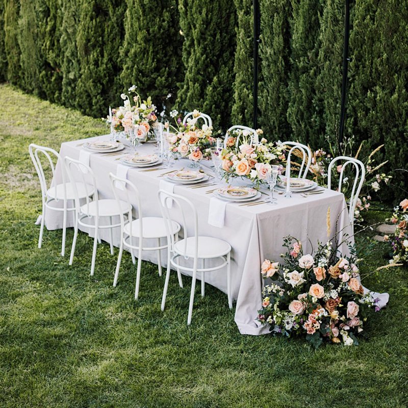 Winwingo 70x120 Table Cloth - 6 Pack Rectangular White Washable Stain and Wrinkle Resistant Polyester Table Cover for Dining Tables, Various Parties and Camping (White)