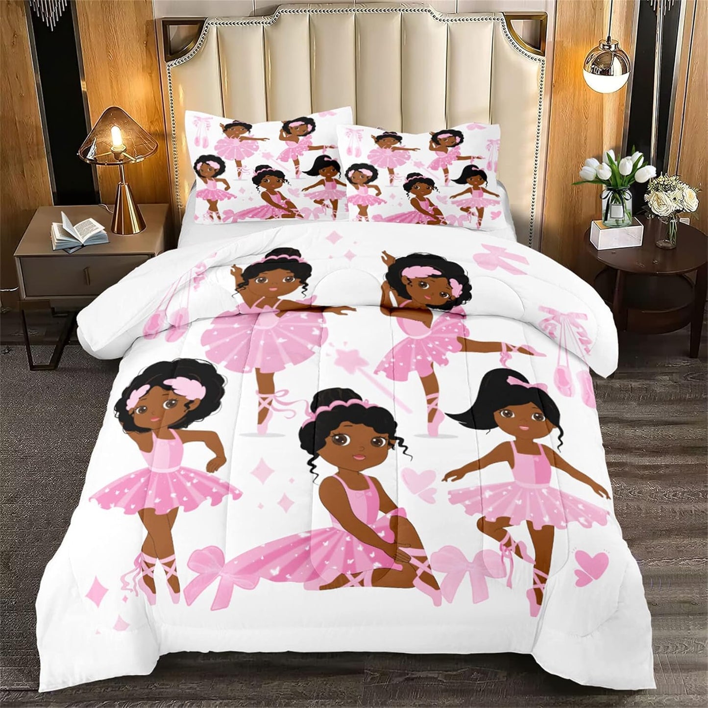 Cute Cartoon Dinosaur Bedding Set, Ultra Soft Full Size Comforter Set for Boys, Lovely Dinosaur Printed Comforter for Kids Teens, Dark Blue Microfiber Quilt for All Season 3Pcs with Pillowcases
