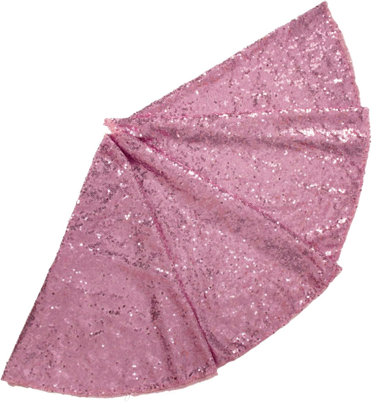 48-Inch Silver Sequin Christmas Tree Skirt - Reusable Holiday Decor for Festive Parties