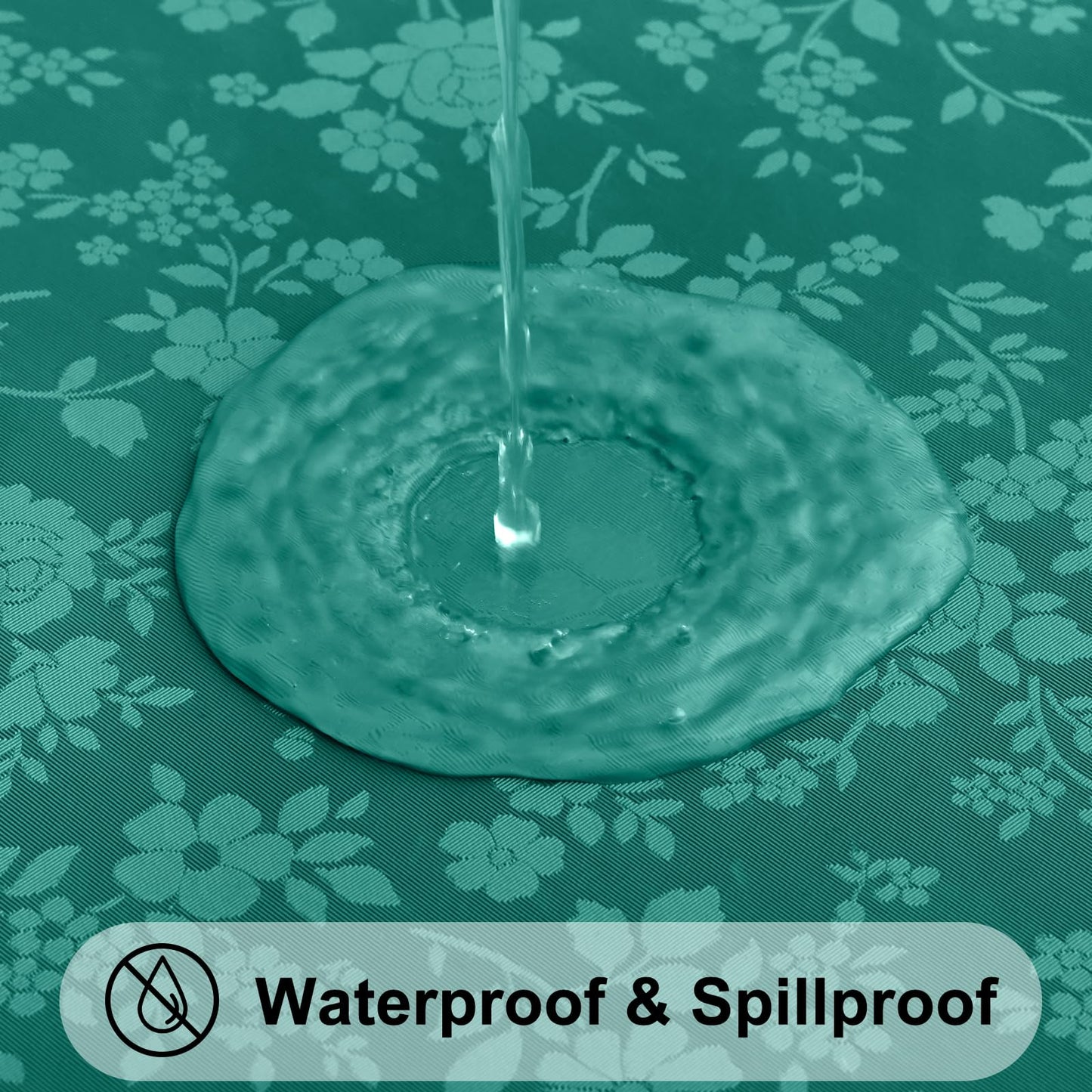 Smiry Rectangle Table Cloth, Waterproof Heavy Duty Vinyl Tablecloths, Wipeable Washable Table Cover for Kitchen and Dining Room (Christmas Green, 60" X 84")