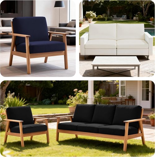 BIETYONE Patio Cushion Covers - 4Pcs Stretch Slipcovers for Outdoor Furniture | Washable & Reusable