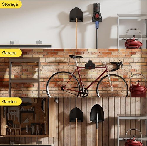JNIHEEP Garage Organizer - Wall-Mounted Trimmer Rack for Garden Tools | 3-Pack Weed Whacker Holder
