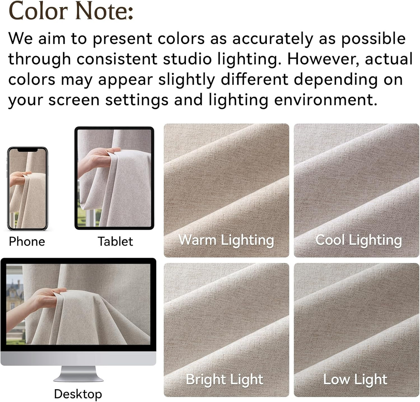 Regine Switzerland 100% Blackout Curtains - Luxury Chenille Thermal Insulated Drapes | 84" Long, Beige, 2 Panels