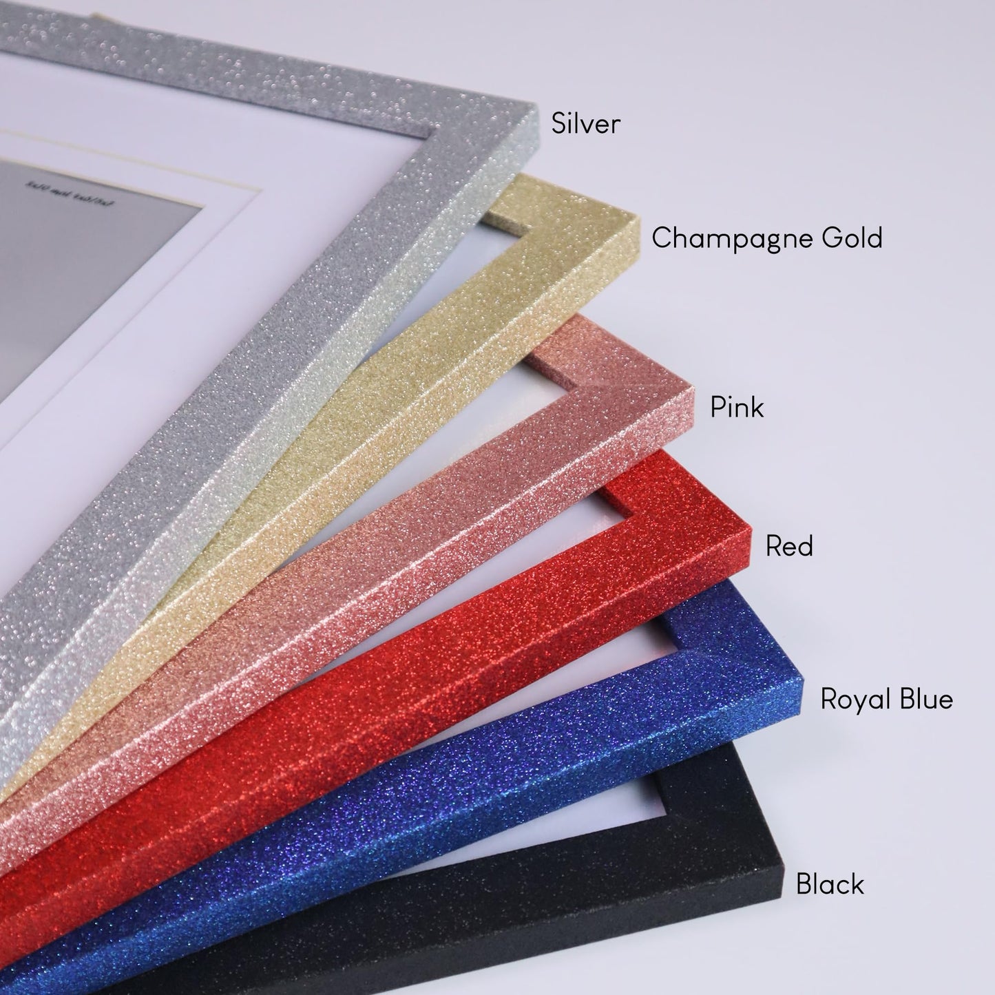 NWDCLF 8x10 Glitter Picture Frame Set of 3, Stylish Sparkling Photo Frames with 5x7/4x6 Mat, Solid Wood and Real Glass for Tabletop or Wall Mount, Cute Home Office Decor, Silver
