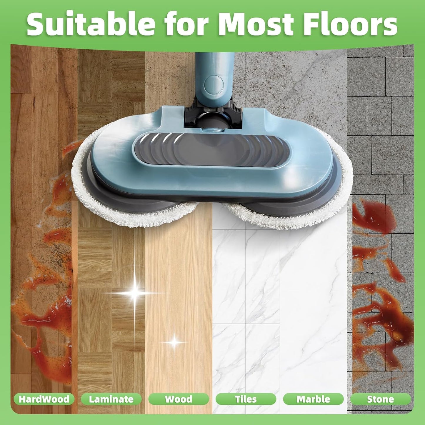 Shark Steam Mop Replacement Pads - 8 Pack Dirt Grip Soft Scrub Washable Pads for All Sealed Hard Floors