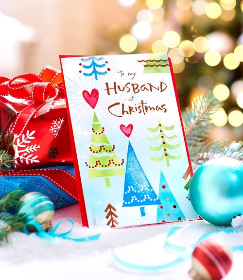 American Greetings Christmas Card - Romantic Holiday Greeting for Husband | I Treasure You Design