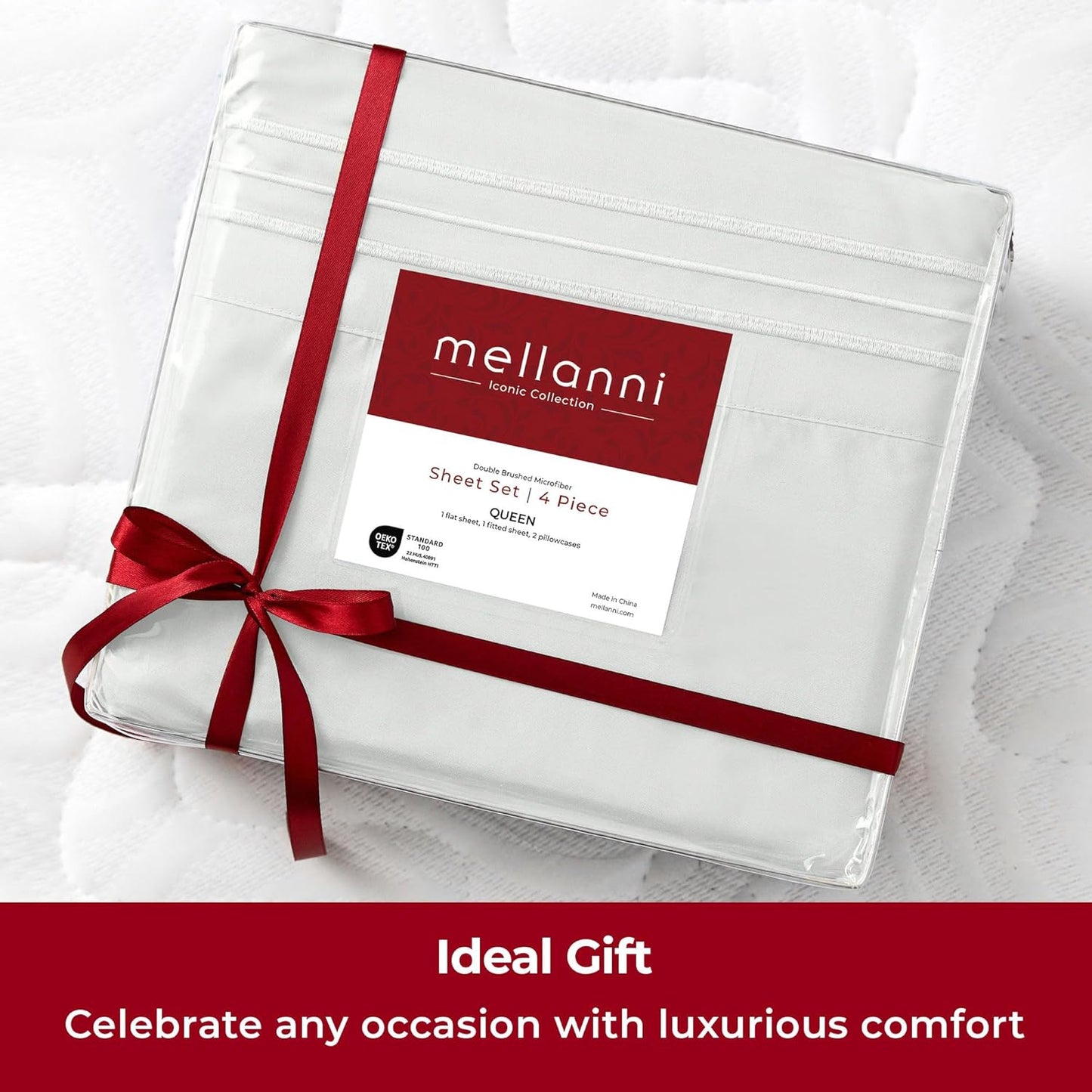 Mellanni Twin XL Sheets Set - 3 PC Hotel Luxury Bedding - Extra Soft, Cooling, Wrinkle-Resistant | Ivory