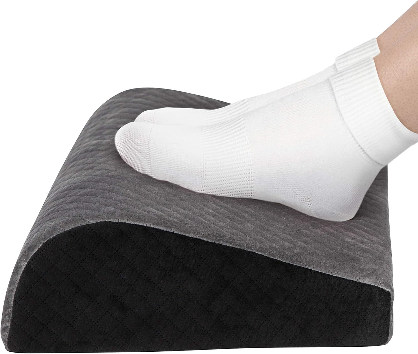 Kölbs Office Foot Rest - Plush Velvet Memory Foam for Ultimate Comfort | Ergonomic Teardrop Design