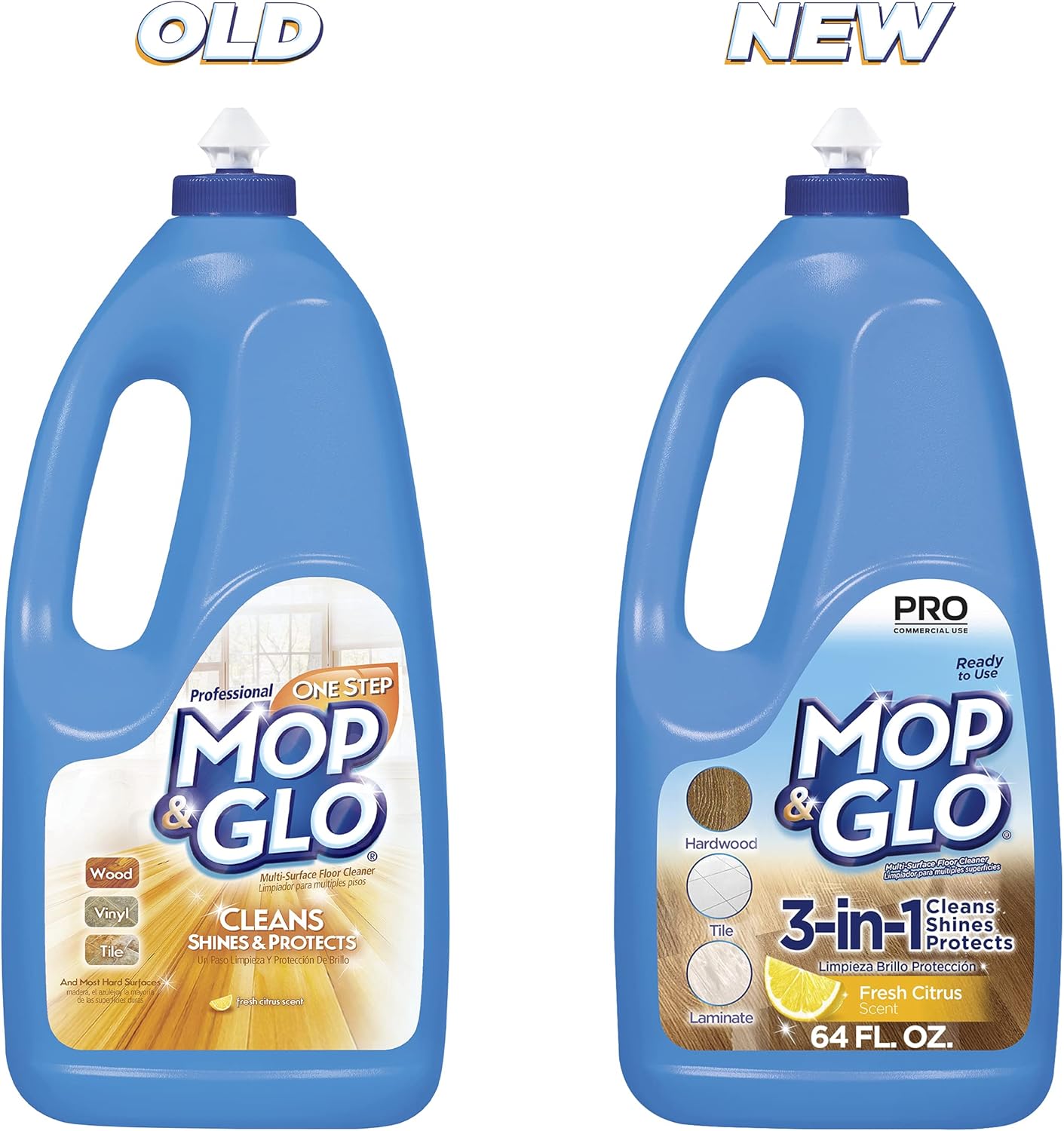 Mop & Glo Professional Floor Cleaner - Fresh Citrus Scent | 64 Oz Multi-Surface Solution