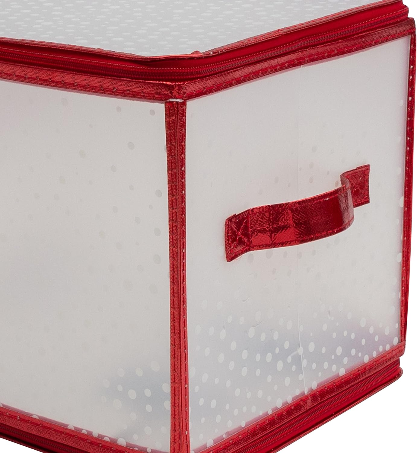 Ornament Storage Organizer for 112 Ornaments | Zipper Closure | Space-Saving Red Design