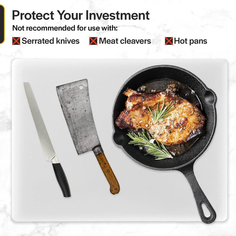 Commercial Grade Green Cutting Board - 18 x 12 Inch 1/2" Thick HDPE Dishwasher Safe for Salad, Vegetables, Fruit, Large Size