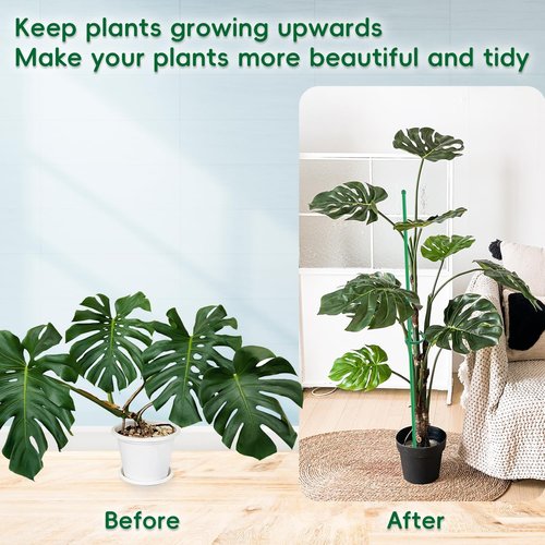 BOVITRO Plant Stakes - 16 Pcs Adjustable Support Stakes for Indoor/Outdoor Plants | 14.2 Inch Length