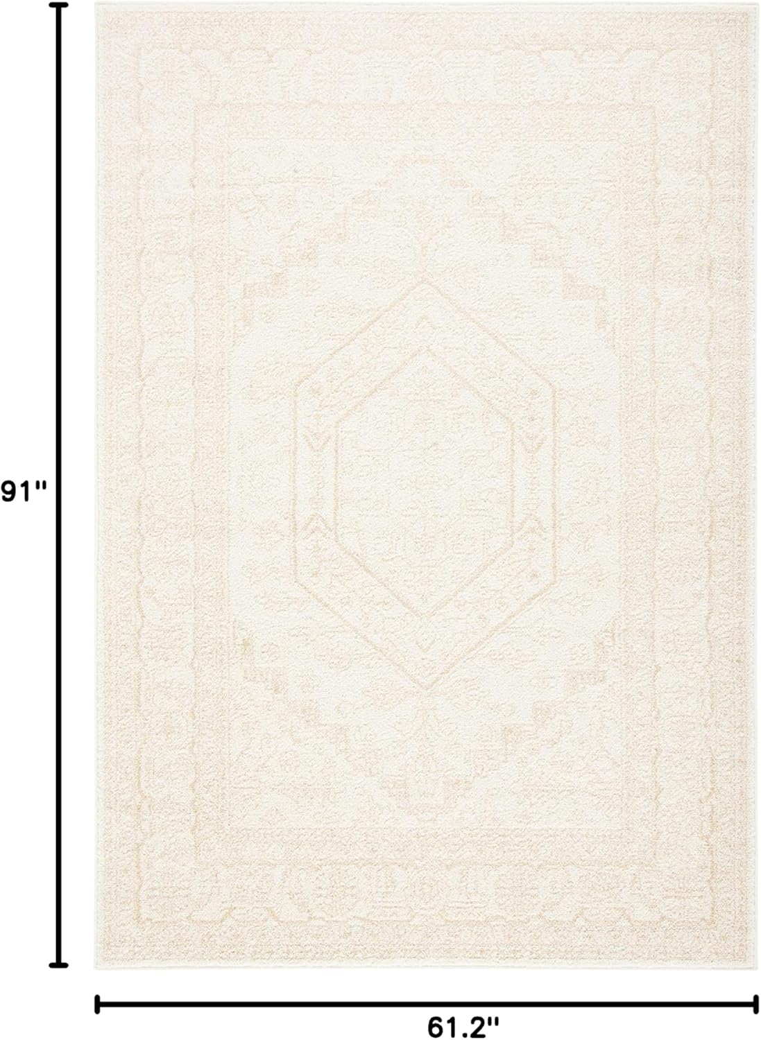 SAFAVIEH Adirondack Collection Area Rug - 5'1" x 7'6", Ivory & Beige, Oriental Medallion Design, Non-Shedding & Easy Care, Ideal for High Traffic Areas in Living Room, Bedroom (ADR108E)