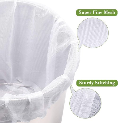 5 Pack Brew Bags Reusable, Extra Large 26"x22" Fine Mesh Strainer Bag for Home Brewing Hops Grains Wine Beer Making Drawstring Straining Brew in a Bag