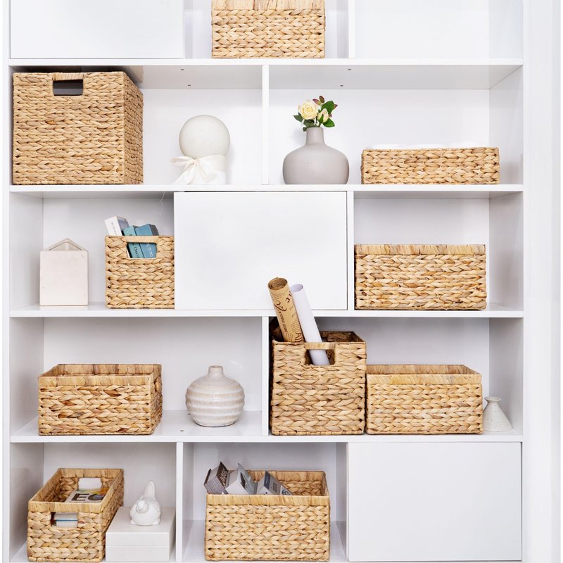 M4DECOR Set of 3 Wicker Toilet Paper Holders – Toilet Tank Basket, Back of Toilet Basket, Wicker Baskets for Storage and Decorative Bathroom Organization