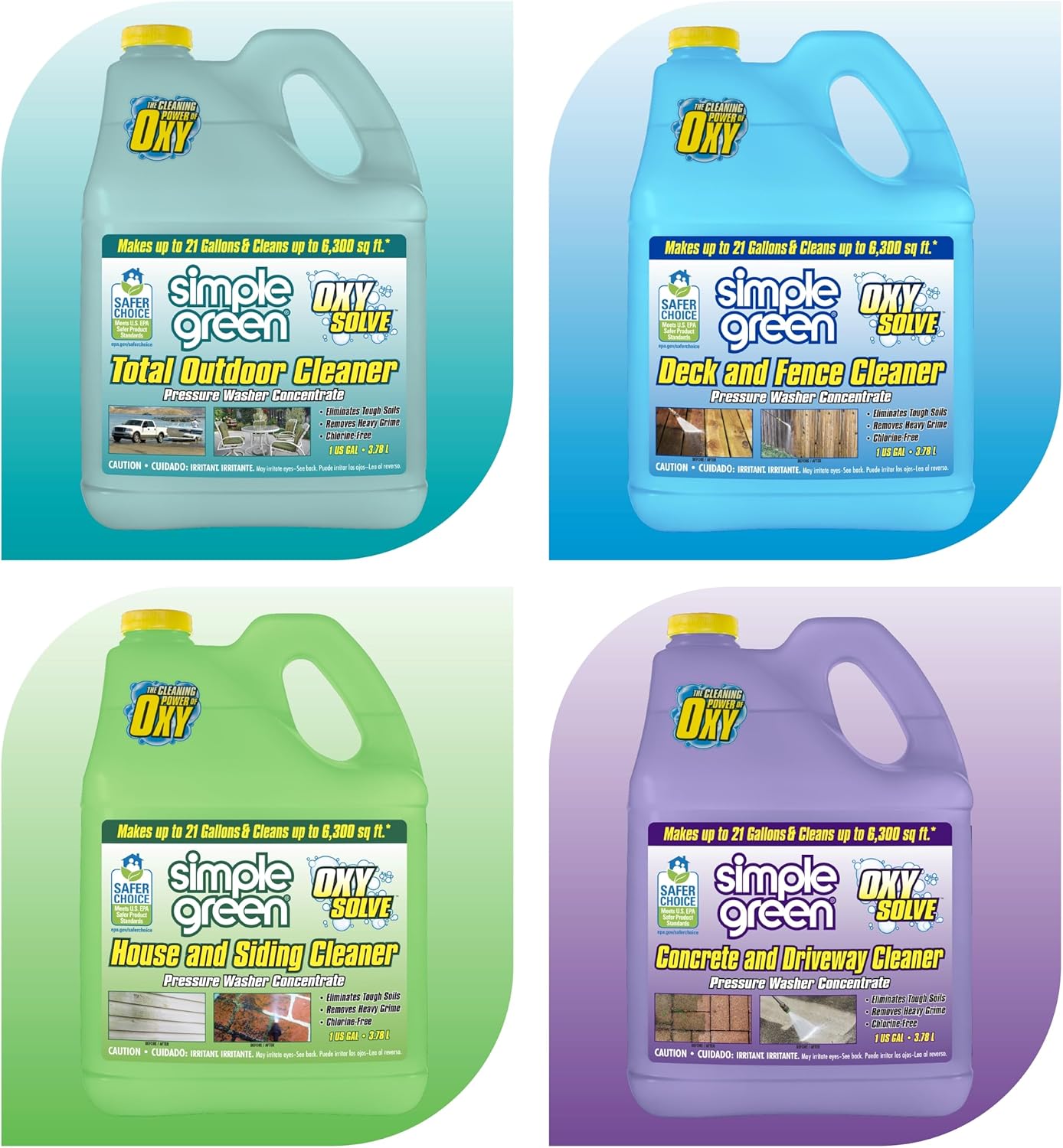 Simple Green Oxy Solve Concrete Cleaner - Powerful Pressure Washer Formula, 128 Fl. Oz, Unscented