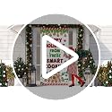 Christmas Gingerbread Door Cover Banner for Classroom, 79 x 35 in with Rope