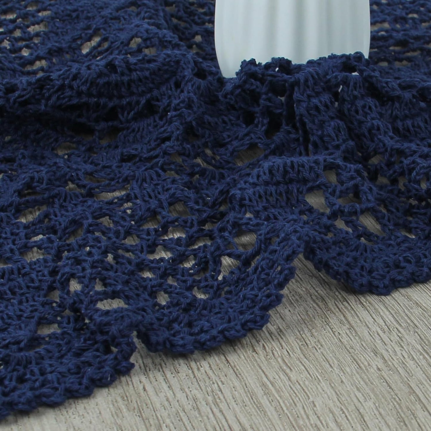Handmade Crochet Lace Table Runner 15x51 Inch - Elegant White Décor
