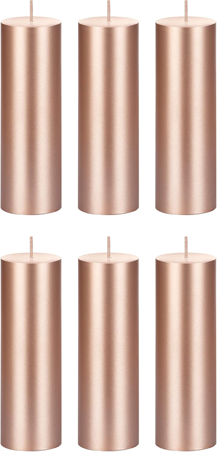 Unscented Black Pillar Candle - 2x6 Inch Hand Poured Premium Wax for Home Décor & Events