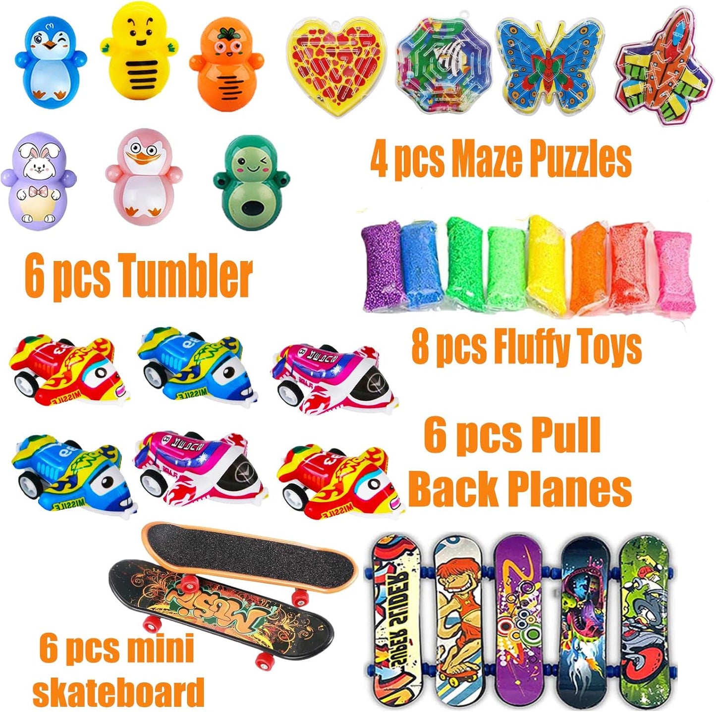 Pebatoor 124 PCS Pop Party Favors - Fidget Treasure Box Toys for Kids | Ideal for Goodie Bags & Prizes
