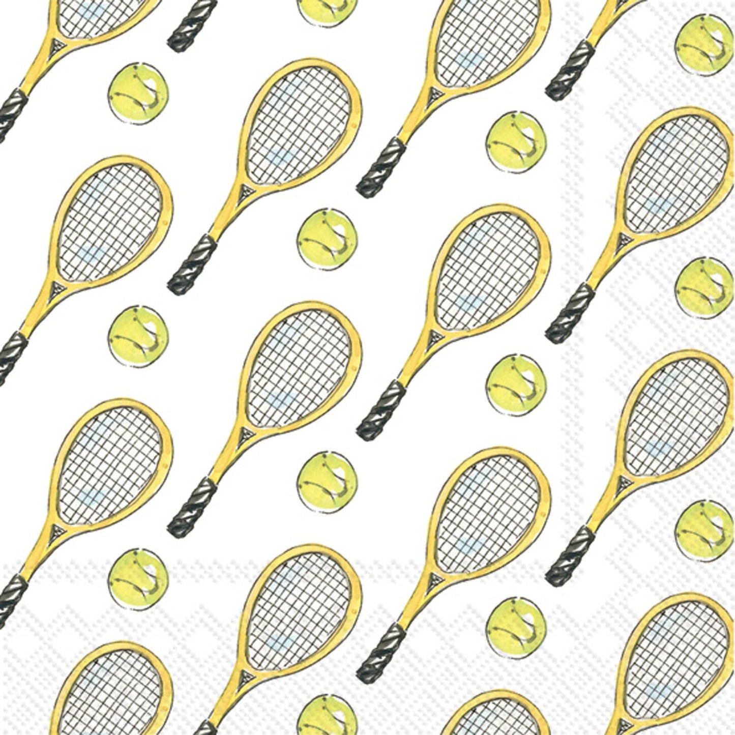 Tennis Themed Party Napkins- 40 Count | 2 packs of 20CT Beverage Napkins | Game Set Match & Tennis Designs, 5" x 5"
