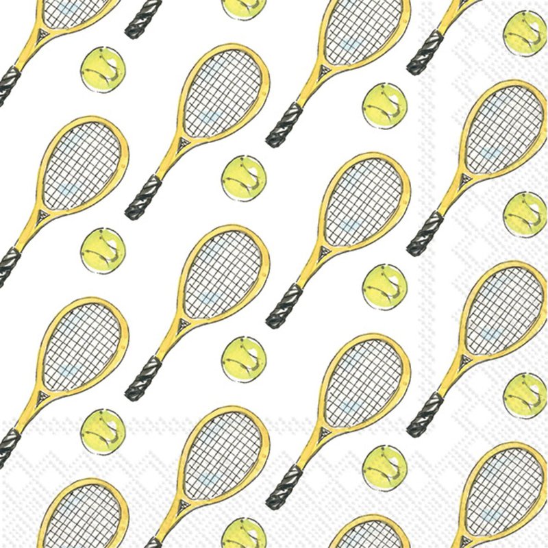 Tennis Themed Party Napkins- 40 Count | 2 packs of 20CT Beverage Napkins | Game Set Match & Tennis Designs, 5" x 5"