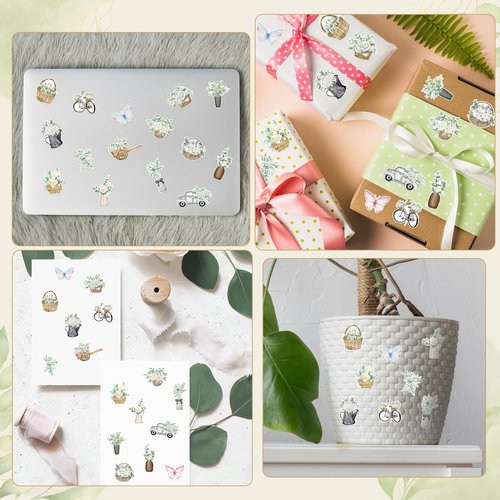 CNhoqc Watercolor Plant Sticker Rolls - 1000Pcs Spring Natural Plant Waterproof Vinyl Reusable Laptop Stickers Self Adhesive Water Bottle Activity Pad Birthday Party Favors Gift Easter Basket Stuffers