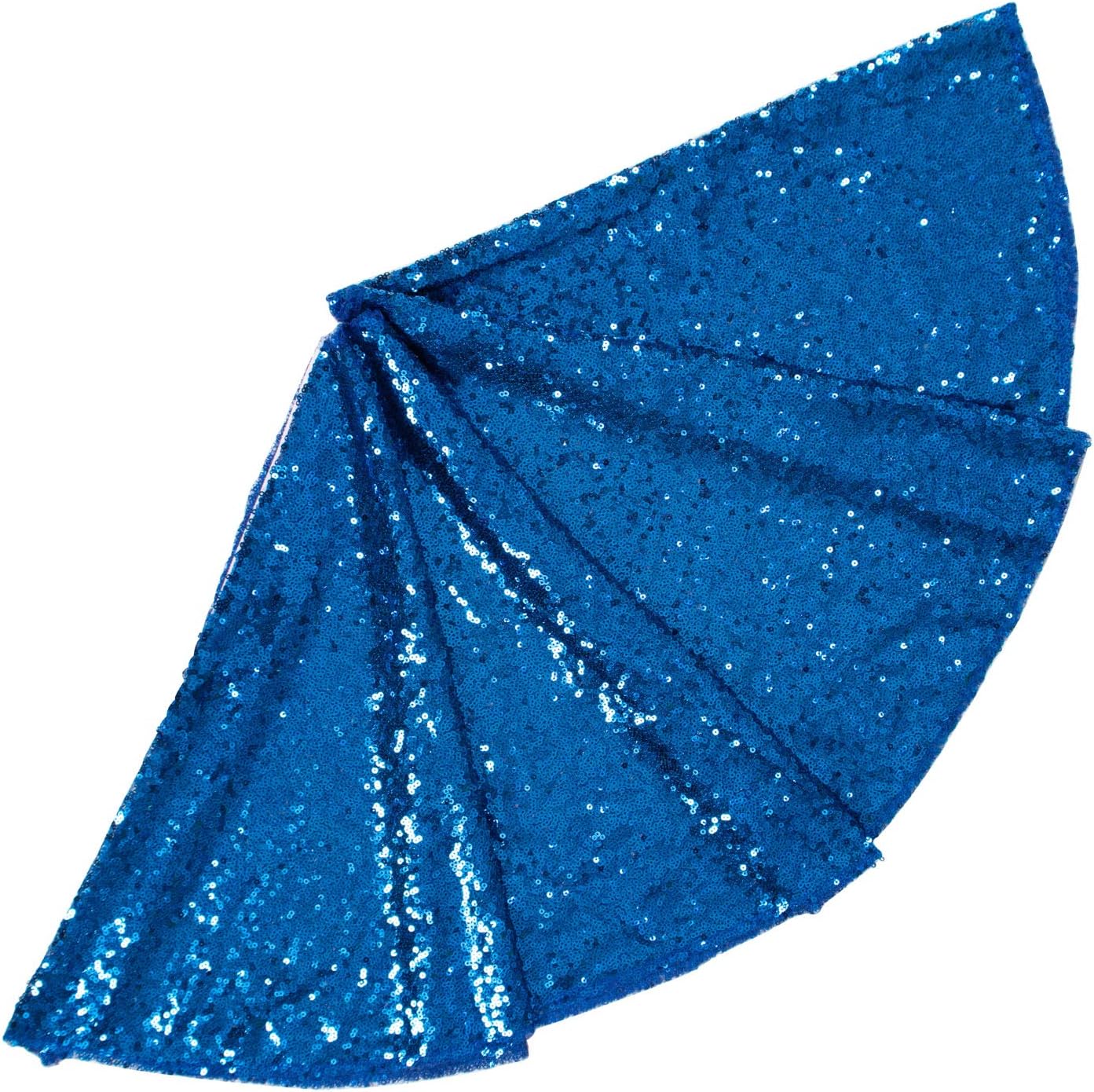 48-Inch Silver Sequin Christmas Tree Skirt - Reusable Holiday Decor for Festive Parties