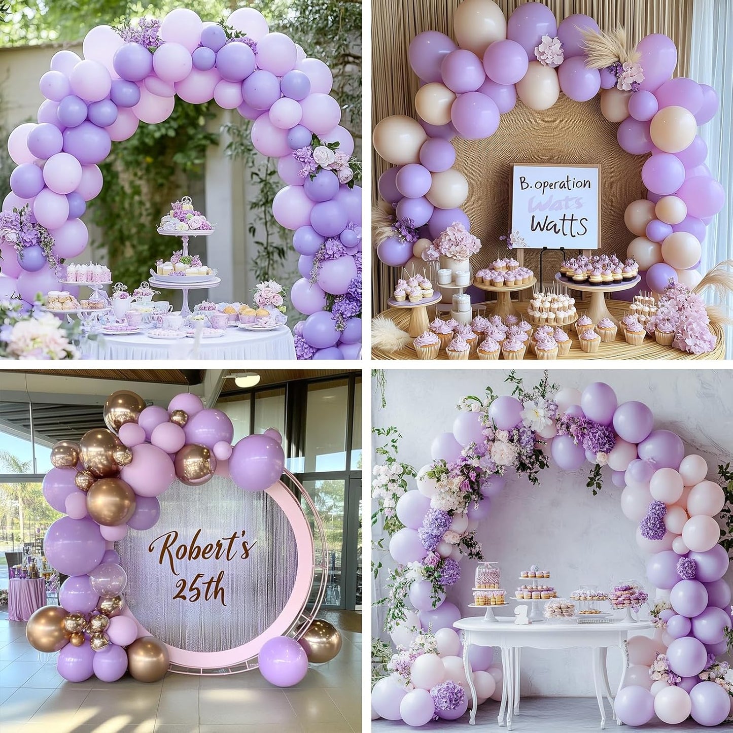 RUBFAC Lavender Purple Balloons - 105pcs in Various Sizes for Garland & Arch | Perfect for Birthday & Baby Shower Decor
