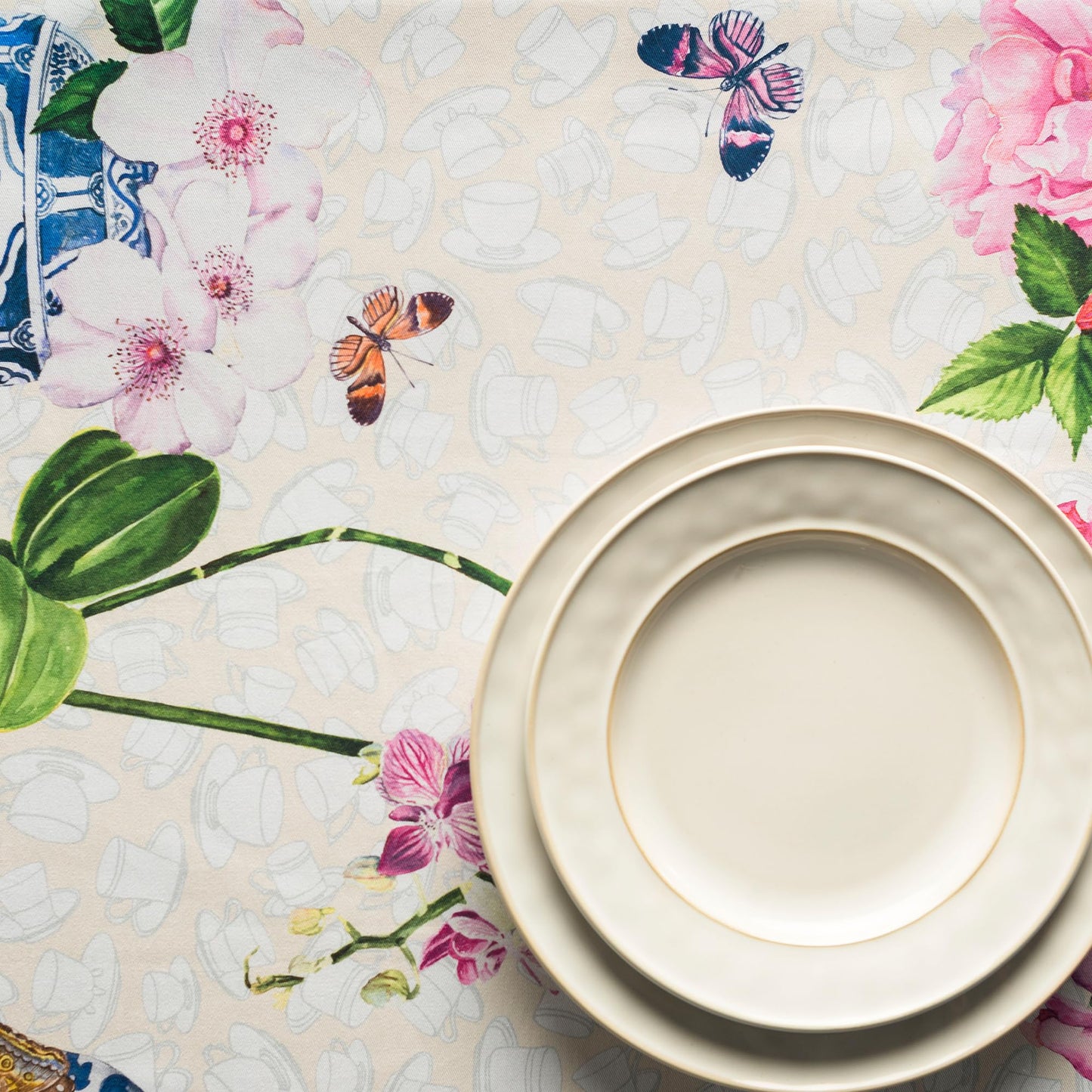 Maison d' Hermine Table Cloth Square Table 100% Cotton 60 x 60 Inches Tablecloth Reusable Decorative for Dining Kitchen Room Farmhouse Home Gifts for Mothers Day Spring Summer - Canton
