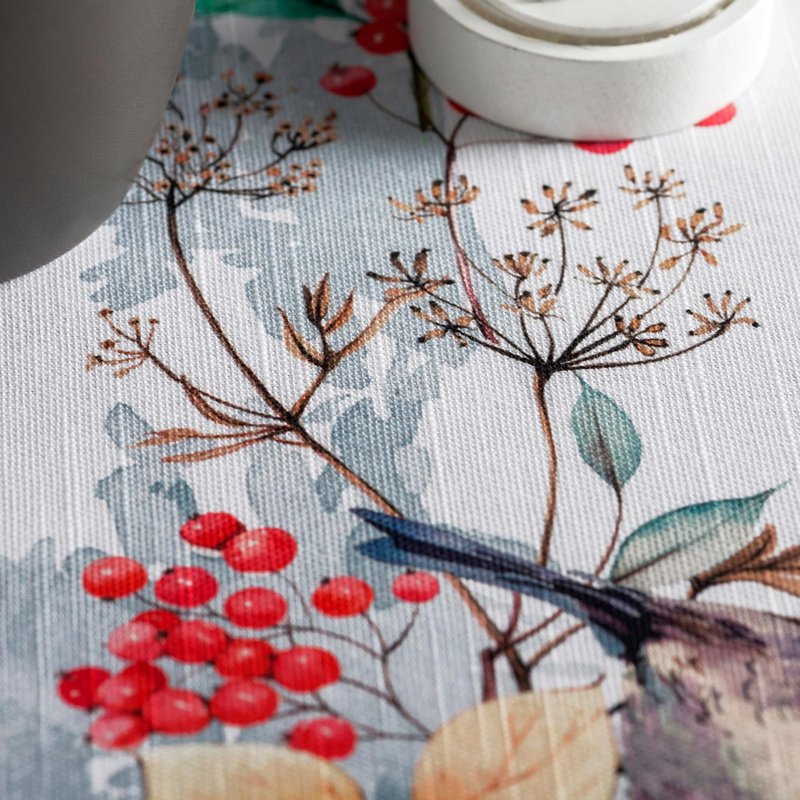 Maison d' Hermine Table Cloth Rectangle Table 100% Cotton 54 x 72 Inches Fall Tablecloth Reusable Everyday Use for Thanksgiving Christmas Decorations Dining Farmhouse Party (Morzine)