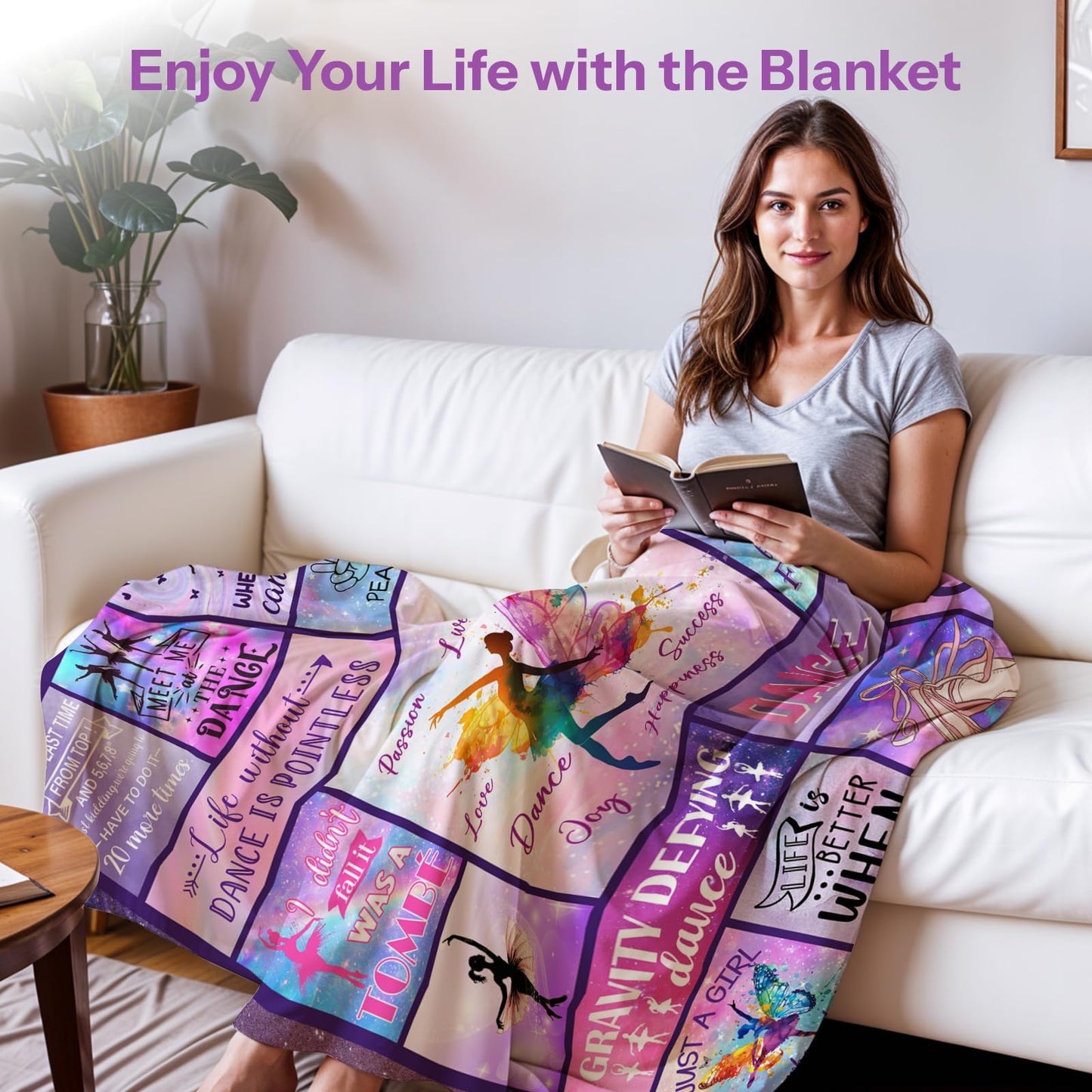 PIUFAM Dance Gifts for Girls 8-12, Gifts for Dancers, Dance Blanket, Dancer Gifts for Girls Teens, Ballet Blanket Gymnastics Blanket on Christmas Birthday Thanksgivings 50x60 in