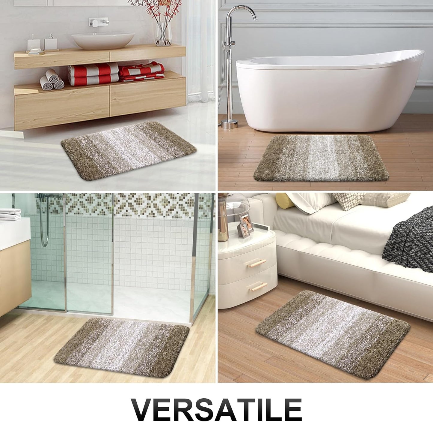 OLANLY Bathroom Runner Rug - Extra Soft Microfiber Mat | Quick Dry & Washable, 47x24, Coffee Color