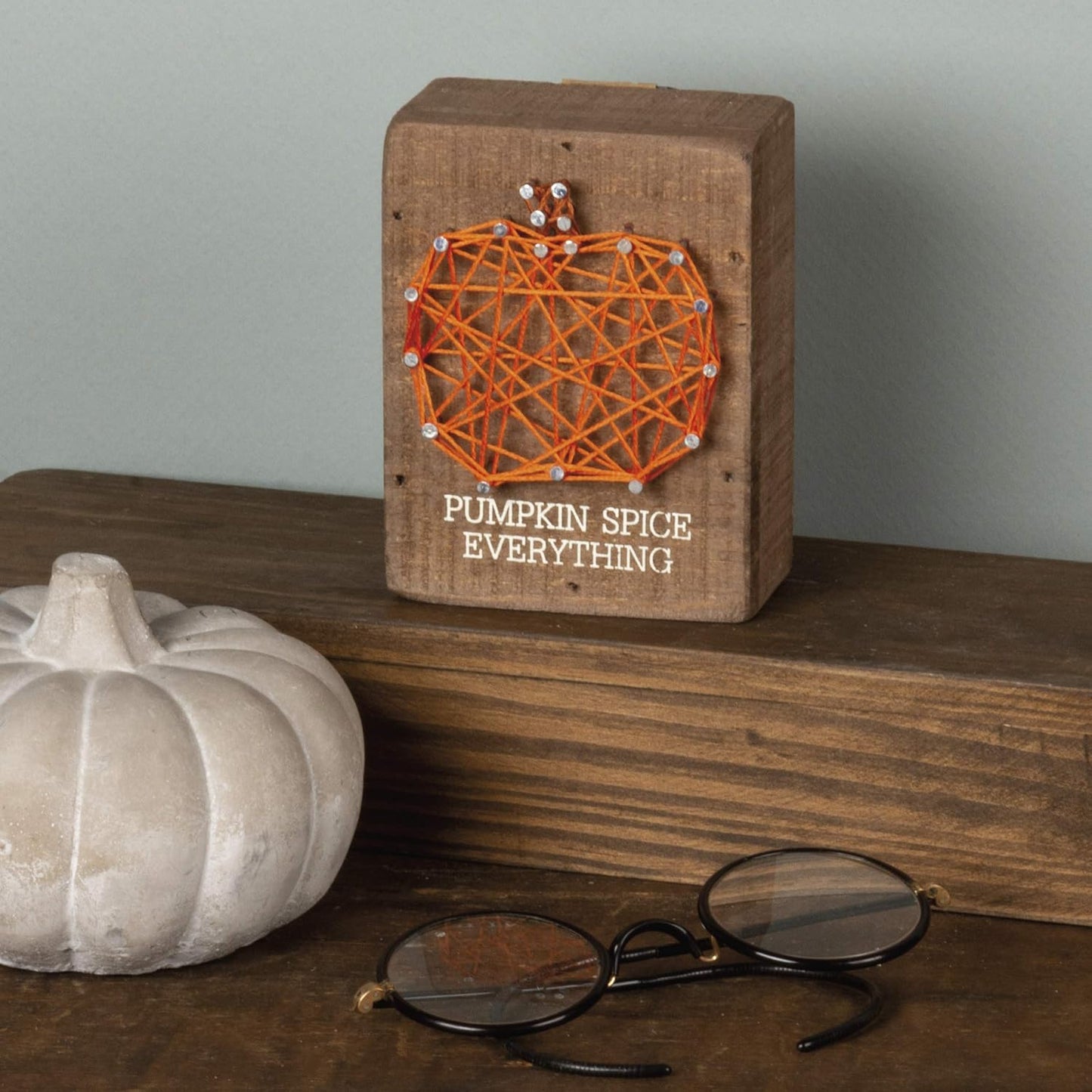 Family Tied Together Distressed Wood Sign - Hand-Strung Heart Wall Art & Desk Decor
