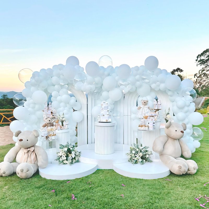135pcs White Balloons Different Sizes 18" 12" 10" 5" White Latex Balloon Garland Arch Kit for Boys Girls Birthday Baby Shower Wedding Anniversary Graduation Party Decorations