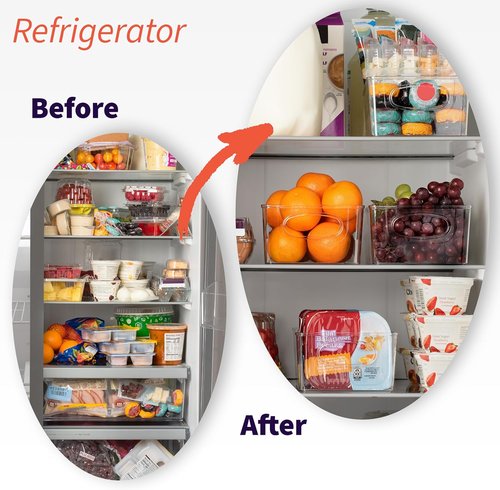 ClearSpace Plastic Pantry Organization Bins - Removable Dividers for Kitchen Storage | 2 Pack