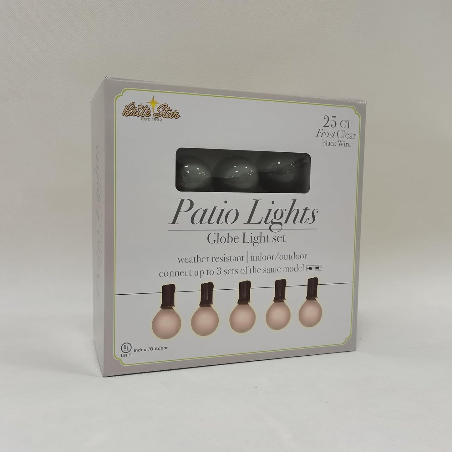 Frosted Clear G40 String Lights - 25 Count Decorative Lighting by Brite Star