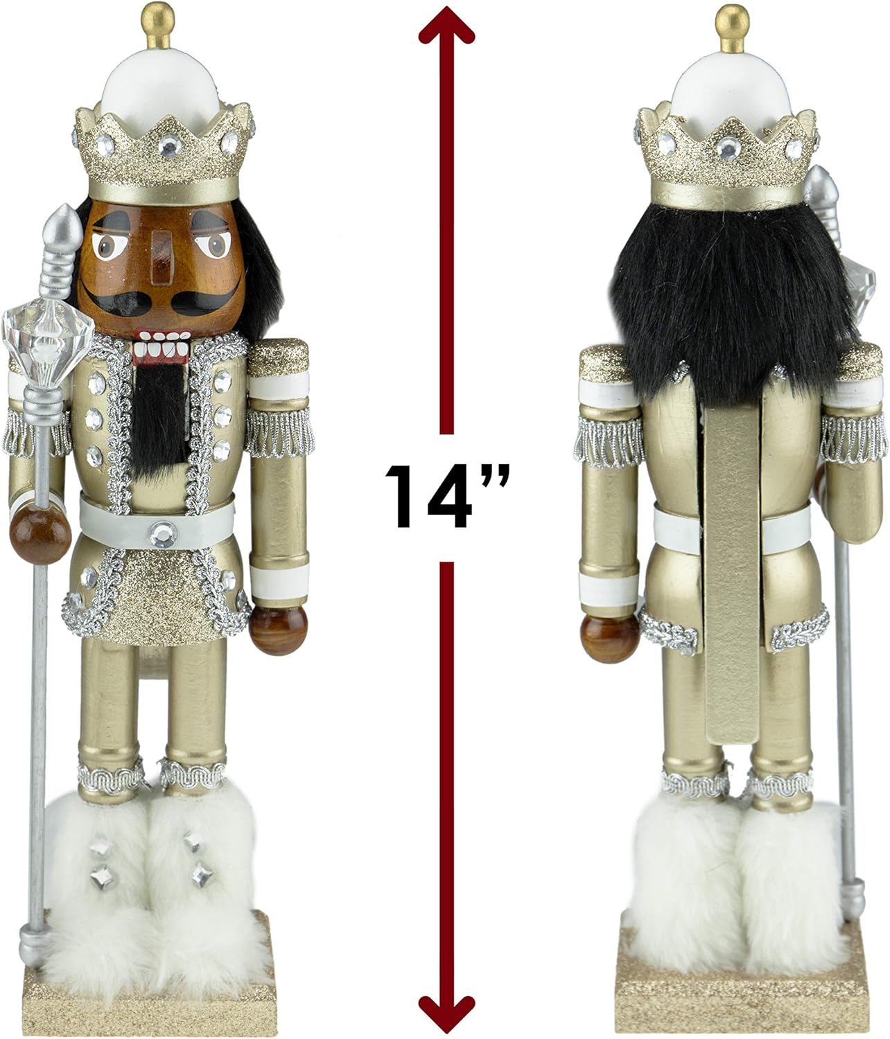 Red Prince 12-Inch Wooden Nutcracker - Festive Christmas Décor for Shelves & Tables