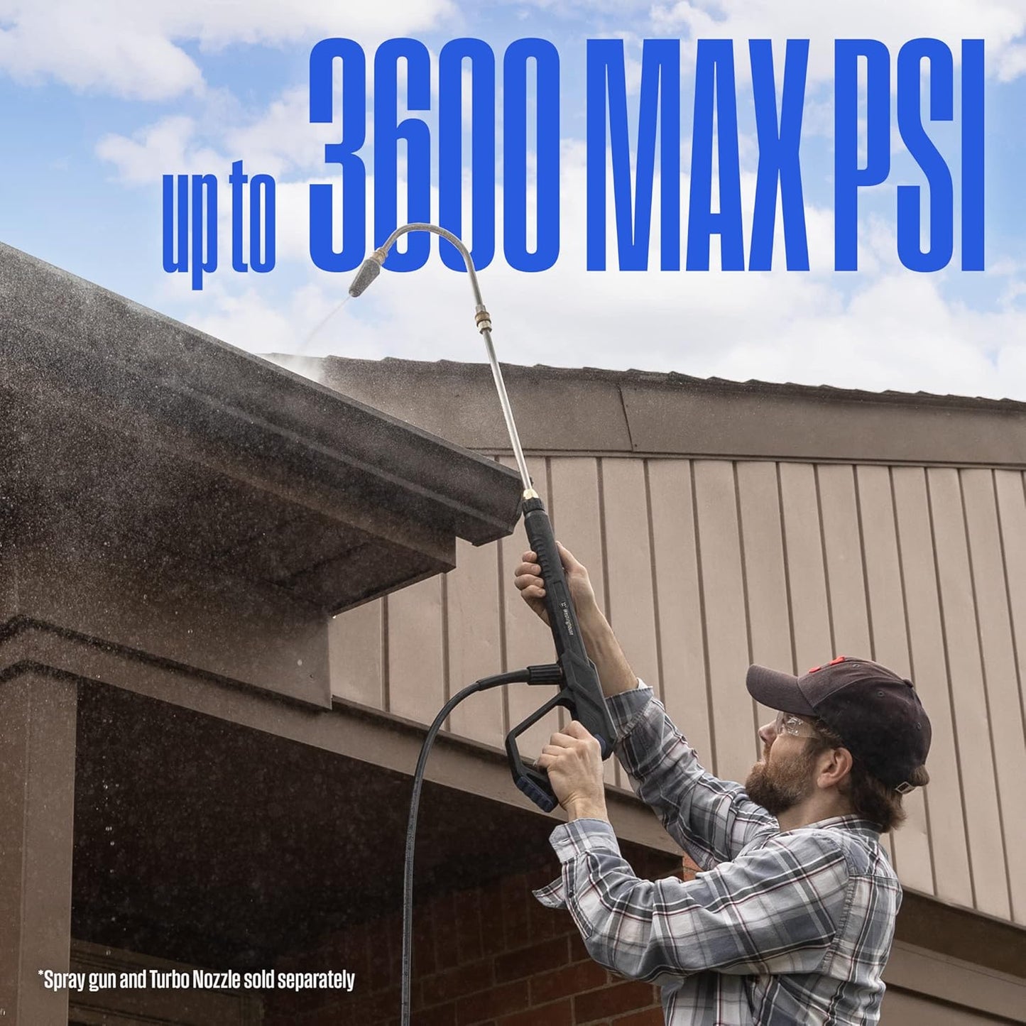 Westinghouse 13” Gutter Cleaner Wand - 3600 Max PSI, 1/4” Connector | Compatible with Gas & Electric Washers