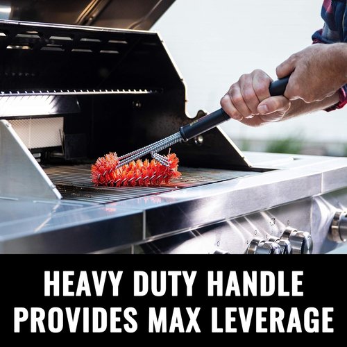 Grillaholics Nylon Grill Brush - Bristle-Free Cold Scrub Technology for Easy Cleaning - Lifetime Warranty